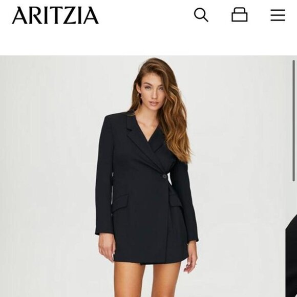 Aritzia Elegant Black Blazer Mini Dress - Picture 1 of 8